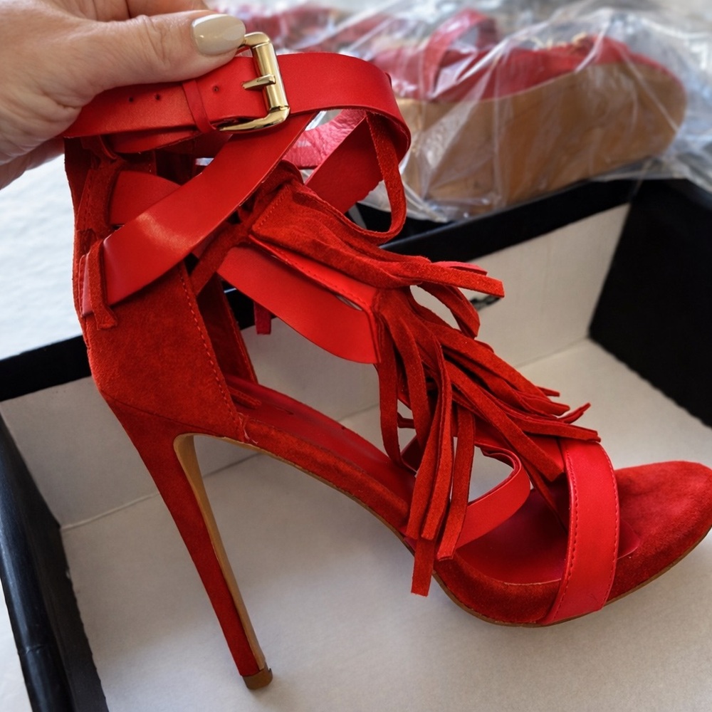 Brand New- HOT -Red High Heels Size 8‎ - Never Used